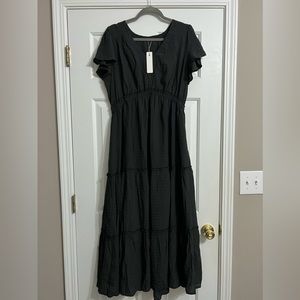 Black midi dress